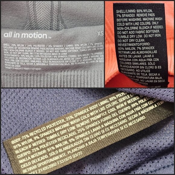 All In Motion Seamless Racer Sports Bra Bundle Size XS - Picture 6 of 9